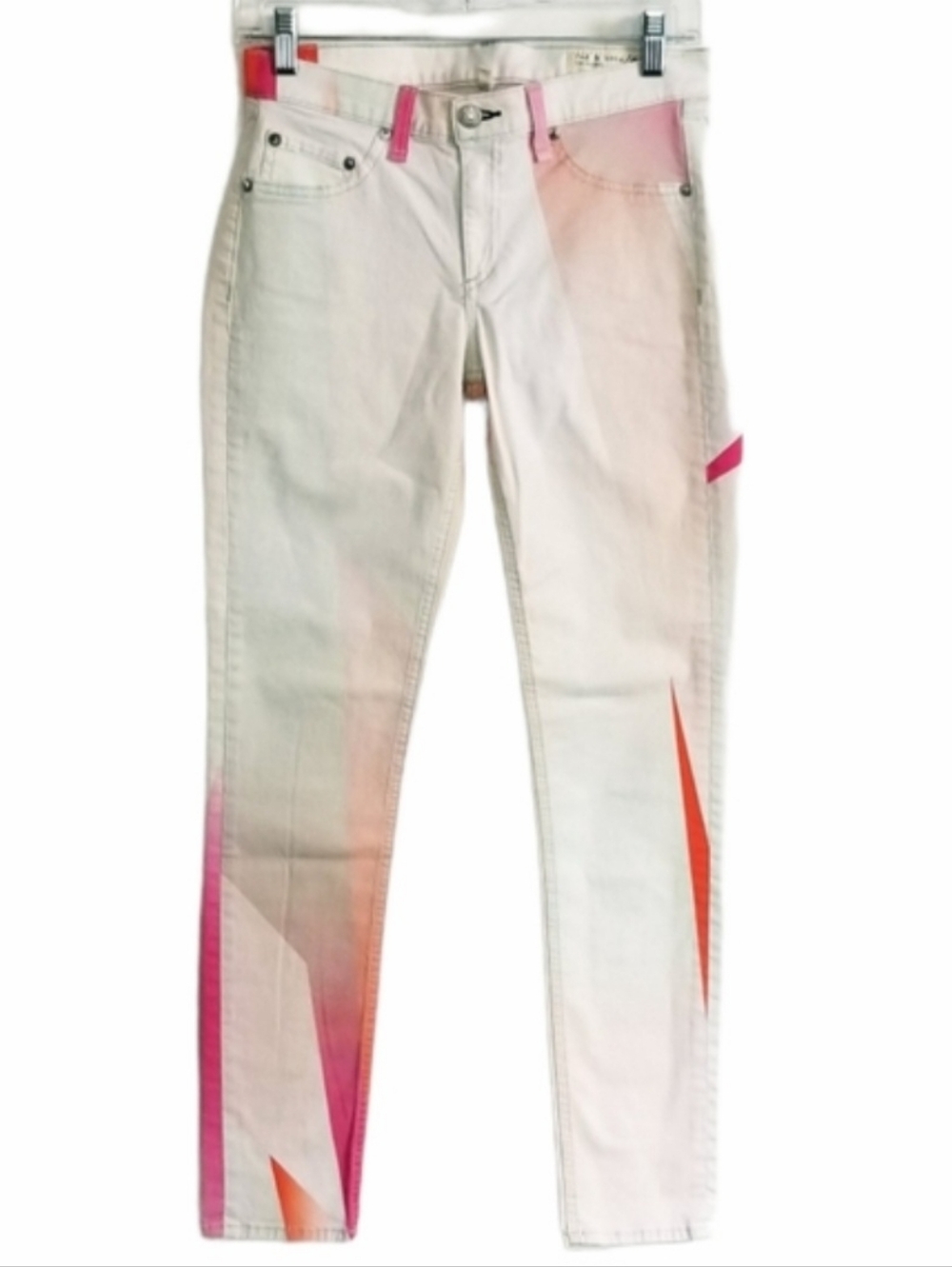 rag & bone For Intermix Highlighter Goet Off White Multicolor Legging Jeans
